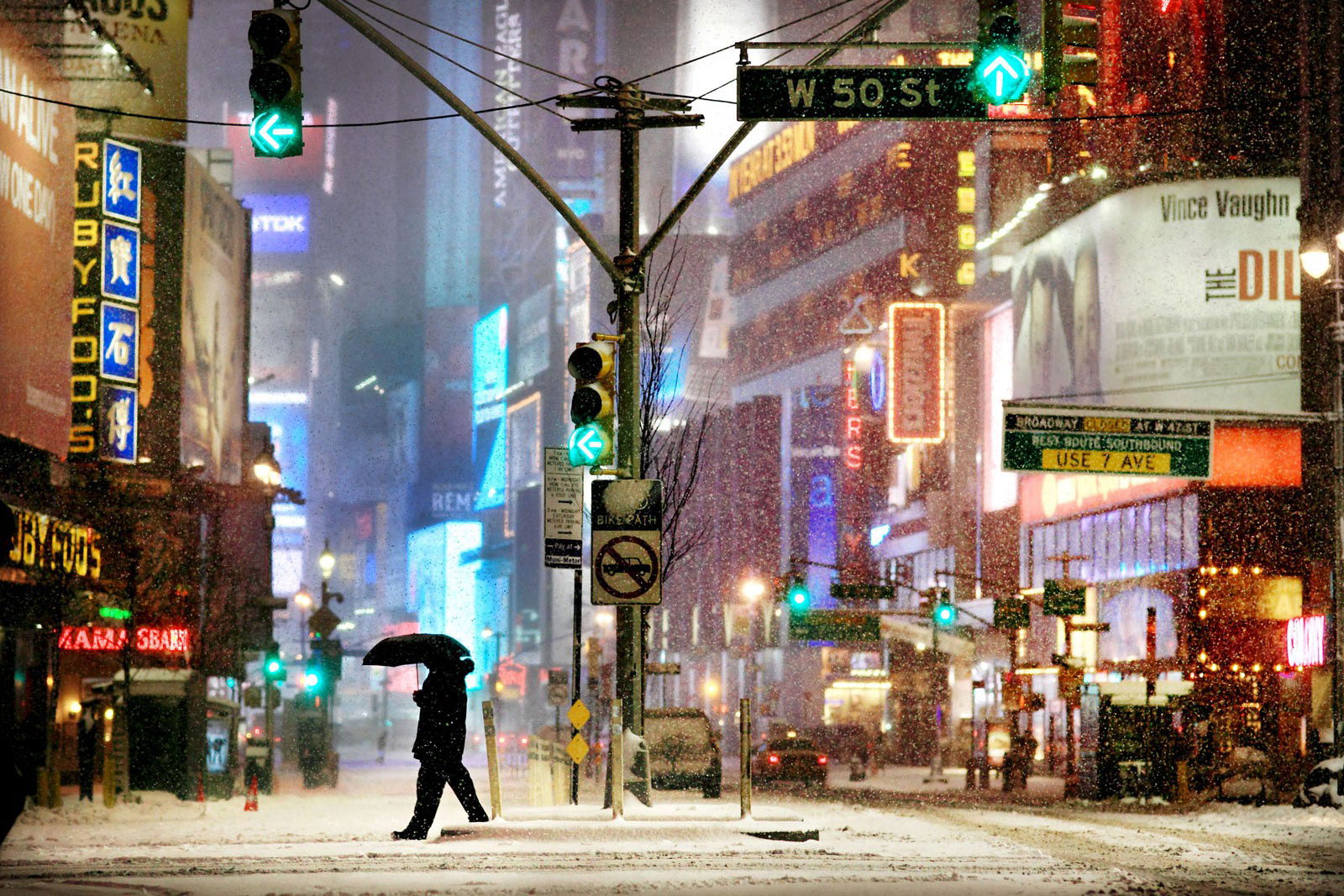 Times Square Snow Show by Christophe Jacrot Times Square Snow Show by Christophe Jacrot