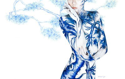 Blue White Porcelain 04 von Dallae Bae