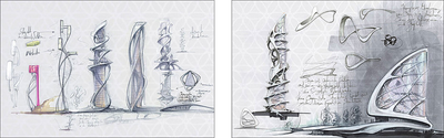 Skizzenblatt Towers.01, Towers.02 von 3deluxe