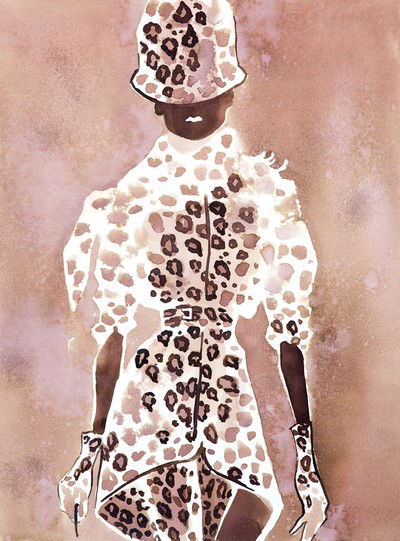 Givenchy Couture leopard suit with a hat von Eduard Erlikh