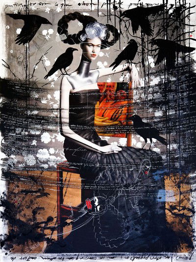 Frida with crows von Efren Isaza